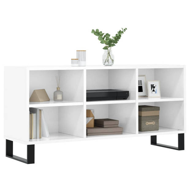 The Living Store Tv-meubel - Meubel - 103.5 x 30 x 50 cm - Hoogglans wit