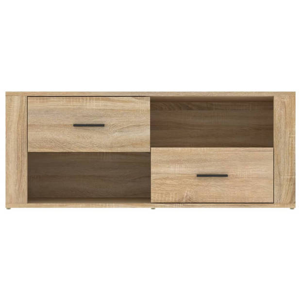 The Living Store TV-kast - Klassiek - Media-opbergsysteem - Afmeting- 100 x 35 x 40 cm - Kleur- Sonoma eiken