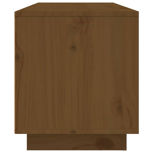 The Living Store Tv-kast Grenenhout - 80 x 35 x 40.5 cm - Honingbruin