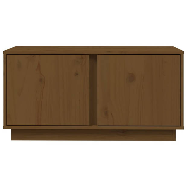 The Living Store Tv-kast Grenenhout - 80 x 35 x 40.5 cm - Honingbruin