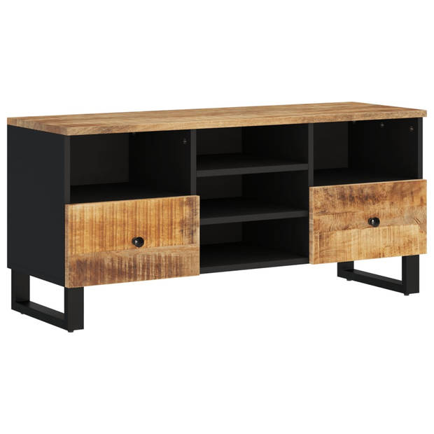 The Living Store Tv-meubel - Mangohout - 100 x 33 x 46 cm - opbergruimte - stabiele poten