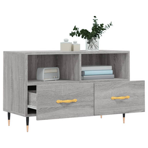 vidaXL Tv-meubel 80x36x50 cm bewerkt hout grijs sonoma eikenkleurig