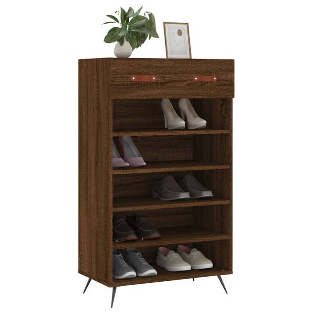 The Living Store Schoenenkast - X - Kasten - 60 x 35 x 105 cm - Bruineiken