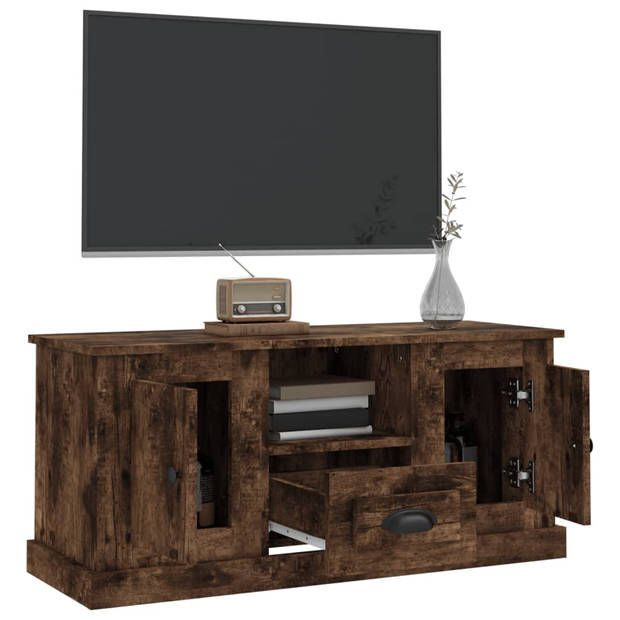 The Living Store Tv-meubel s Tv-meubels - 100 x 35.5 x 45 cm - Gerookt eiken