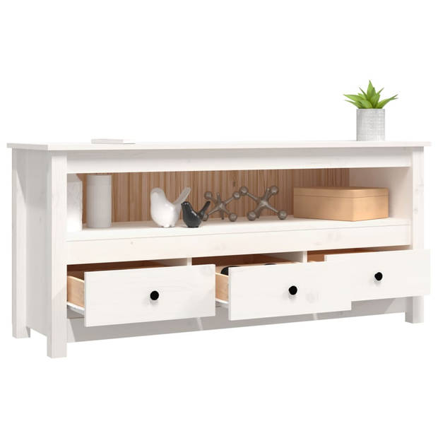 The Living Store Tv-meubel Landelijke Stijl - 114x35x52 cm - Massief Grenenhout