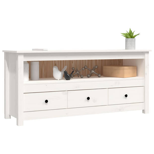 The Living Store Tv-meubel Landelijke Stijl - 114x35x52 cm - Massief Grenenhout