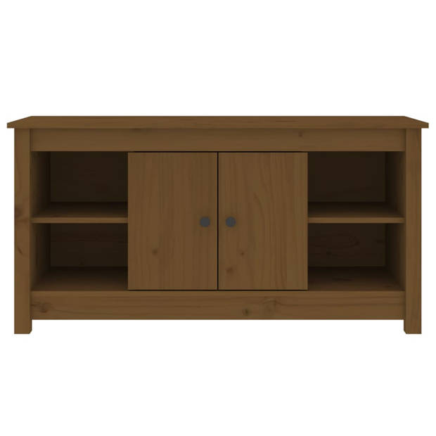 The Living Store TV Kast Grenenhout - Honingbruin - 103x36.5x52 cm