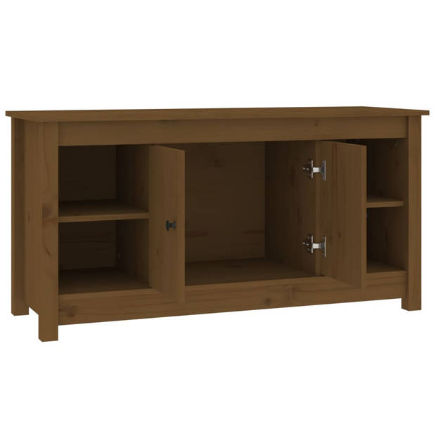 The Living Store TV Kast Grenenhout - Honingbruin - 103x36.5x52 cm