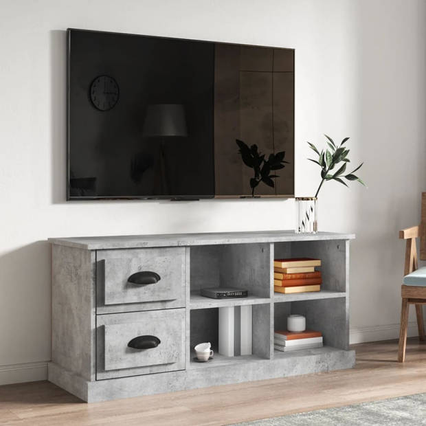 vidaXL Tv-meubel 102x35,5x47,5 cm bewerkt hout betongrijs