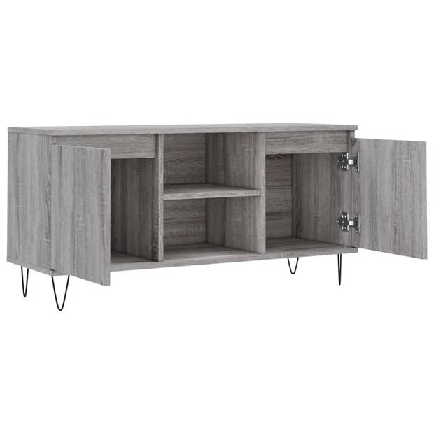 The Living Store Tv-meubel - Tv-kast - 104 x 35 x 50 cm - Grijs Sonoma Eiken