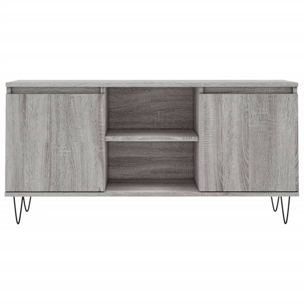 The Living Store Tv-meubel - Tv-kast - 104 x 35 x 50 cm - Grijs Sonoma Eiken