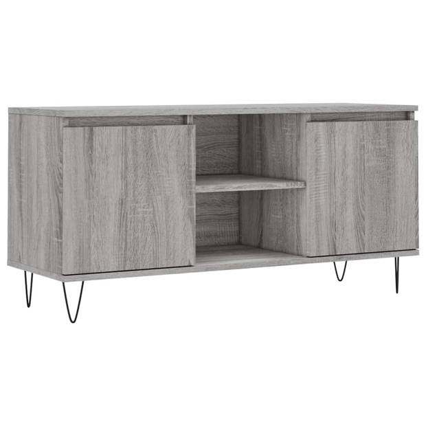 The Living Store Tv-meubel - Tv-kast - 104 x 35 x 50 cm - Grijs Sonoma Eiken