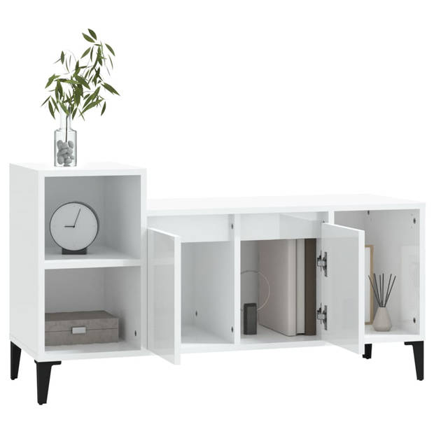 The Living Store TV-kast - Klassiek - Stereokast - Afmetingen- 100 x 35 x 55 cm - Ken- Hoogglans wit