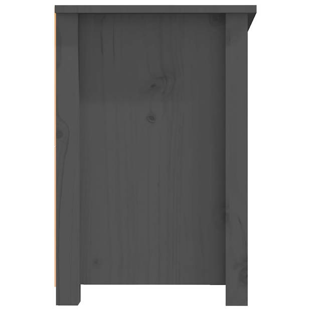 The Living Store Tv-meubel Grenenhout Grijs - 114 x 35 x 52 cm - Landelijke stijl