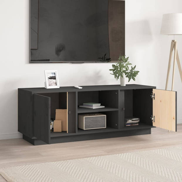 The Living Store Tv-kast Grenenhout Grijs 110x35x40.5cm - Trendy design