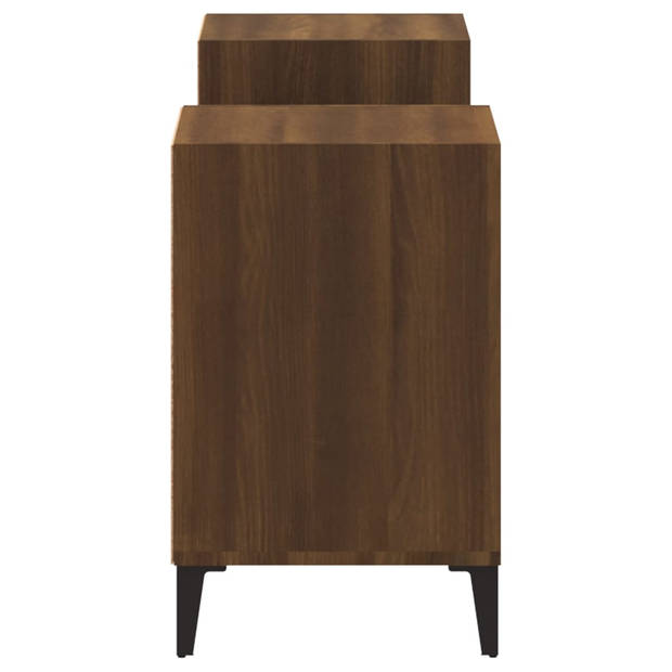 The Living Store TV-meubel Bruineiken - Bewerkt hout - 160 x 35 x 55 cm - 6 vakken