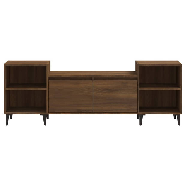 The Living Store TV-meubel Bruineiken - Bewerkt hout - 160 x 35 x 55 cm - 6 vakken