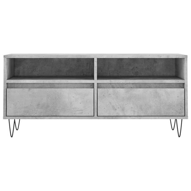 The Living Store TV-meubel Betongrijs - 100 x 34.5 x 44.5 cm - Ruime opbergruimte