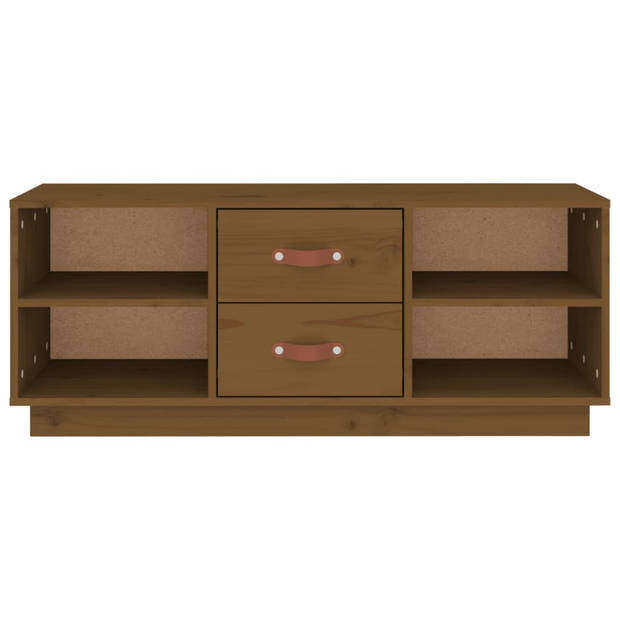 The Living Store Tv-meubel - Trendy - Houten televisiemeubel - 100x34x40 cm - Massief grenenhout