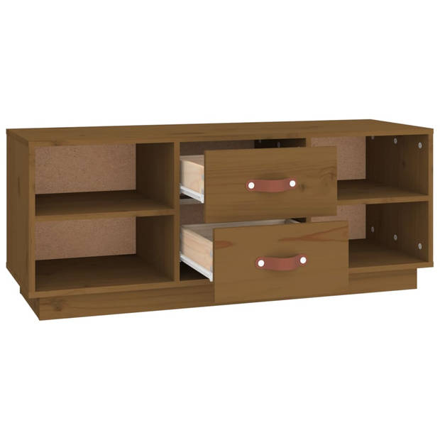 The Living Store Tv-meubel - Trendy - Houten televisiemeubel - 100x34x40 cm - Massief grenenhout