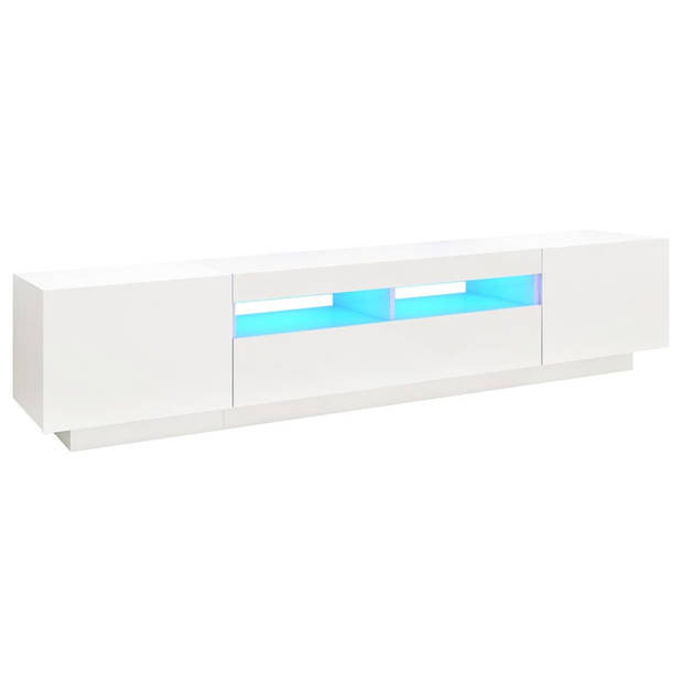 The Living Store TV-meubel Hifi - 200 x 35 x 40 cm - Met RGB LED-verlichting