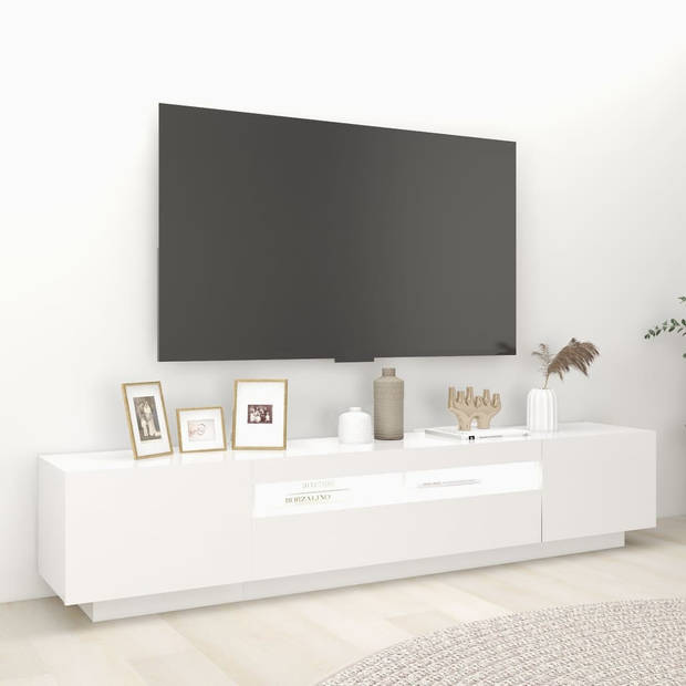 The Living Store TV-meubel Hifi - 200 x 35 x 40 cm - Met RGB LED-verlichting