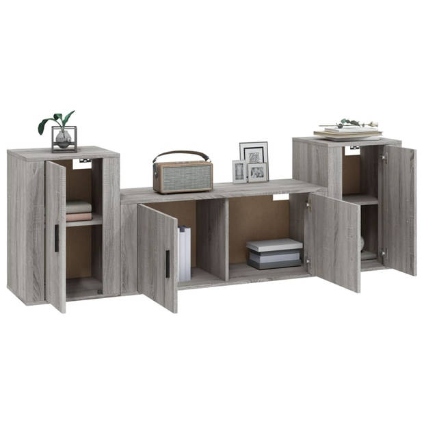 The Living Store TV-meubelset - Sonoma eiken - 100 x 34.5 x 40 cm - 2x 40 x 34.5 x 60 cm