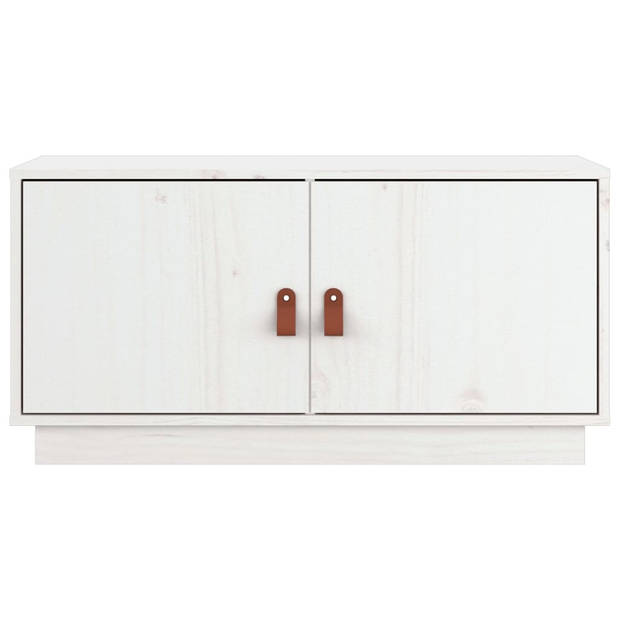 The Living Store TV-meubel Grenenhout - 80 x 34 x 40 cm - Wit