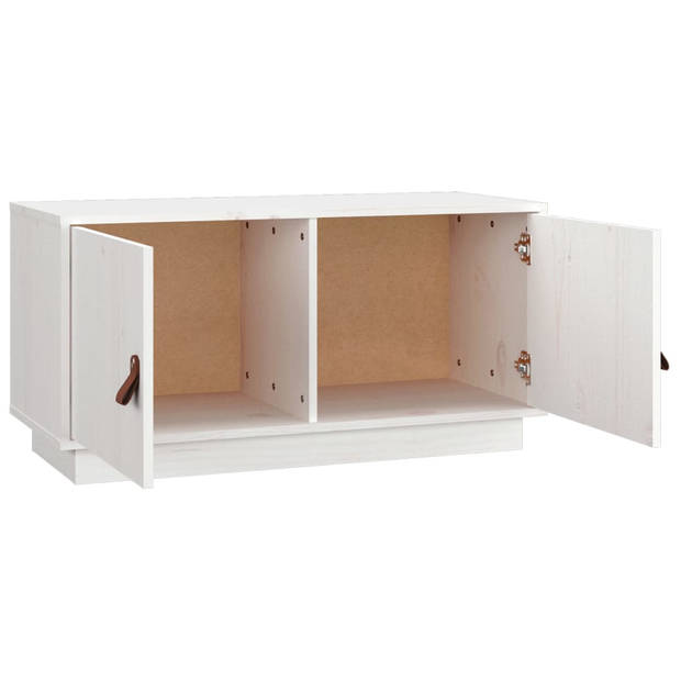 The Living Store TV-meubel Grenenhout - 80 x 34 x 40 cm - Wit