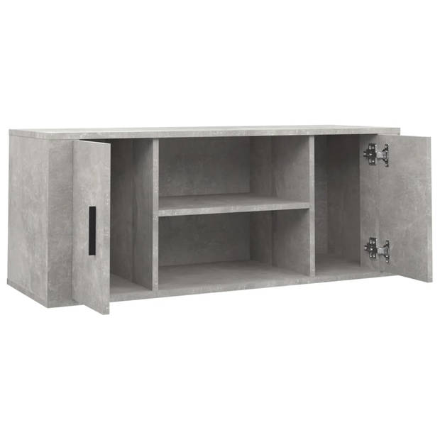 The Living Store TV-meubel Betongrijs 100x35x40 cm - Stijlvolle opbergruimte