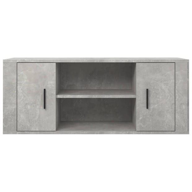 The Living Store TV-meubel Betongrijs 100x35x40 cm - Stijlvolle opbergruimte