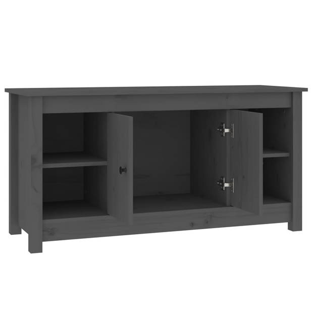 The Living Store TV-kast Grenenhout Grijs 103x36.5x52cm - Trendy design