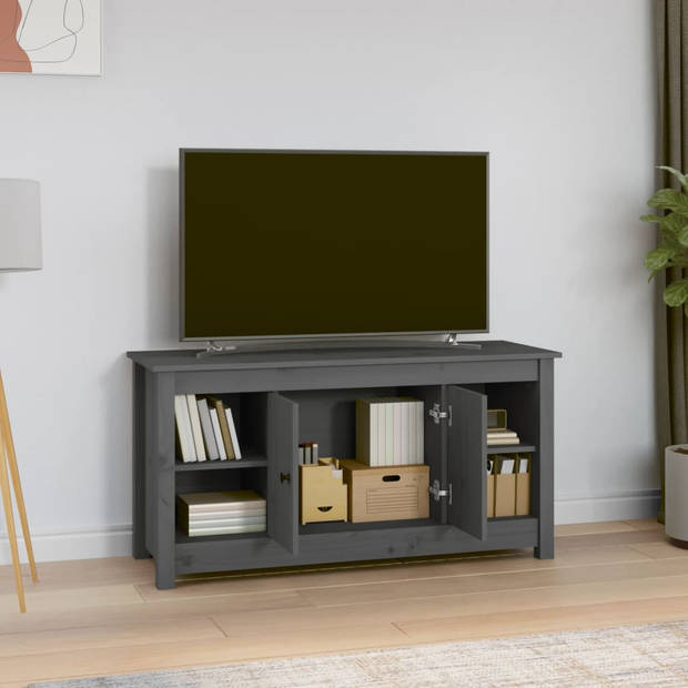The Living Store TV-kast Grenenhout Grijs 103x36.5x52cm - Trendy design