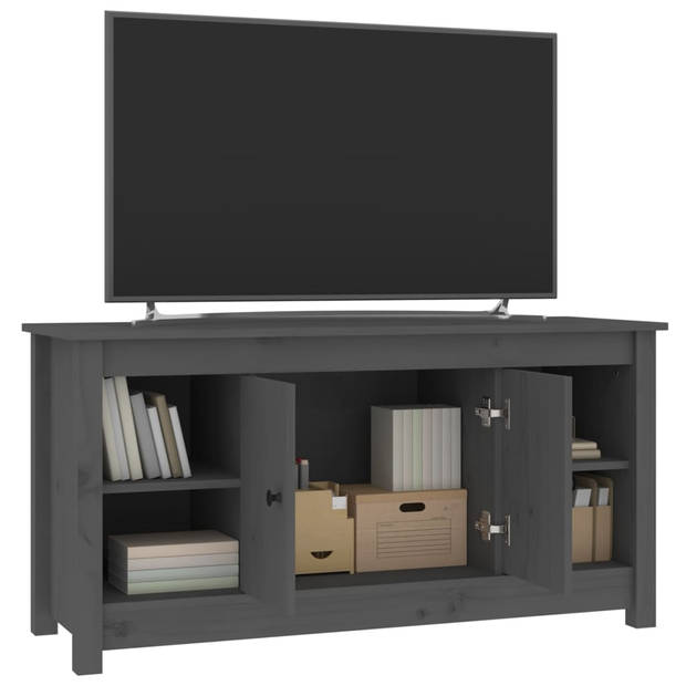 The Living Store TV-kast Grenenhout Grijs 103x36.5x52cm - Trendy design