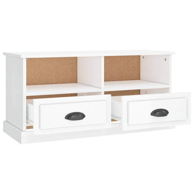 The Living Store Tv-meubel - Trendy - Tv-meubels - 93 x 35.5 x 45 cm - Hoogglans wit