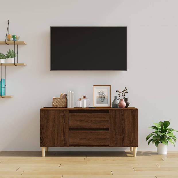 The Living Store TV-meubel - Scandinavische stijl - Meubel - Afmetingen- 102 x 44.5 x 50 cm - Kleur- Bruineiken