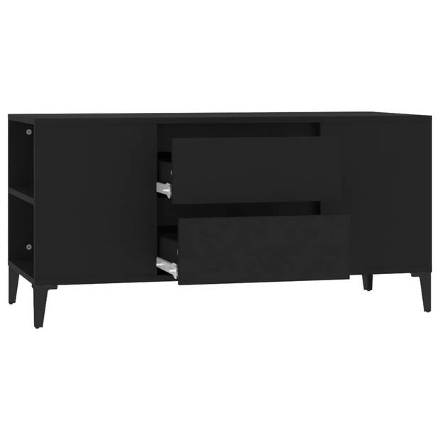 The Living Store Industrieel tv-meubel - 102 x 44.5 x 50 cm - Zwart