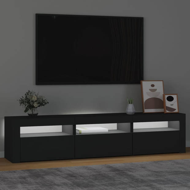 vidaXL Tv-meubel met LED-verlichting 180x35x40 cm zwart