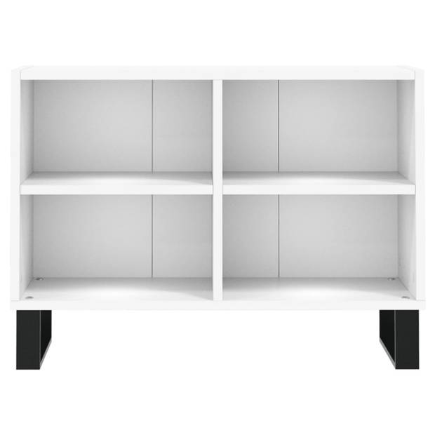 The Living Store TV-meubel V1 - TV-kast 4-vaks - 69.5 x 30 x 50 cm - Bewerkt hout en ijzer