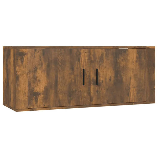 The Living Store Televisiekastenset - Gerookt eiken - 100 x 34.5 x 40 cm / 3 x 40 x 34.5 x 80 cm