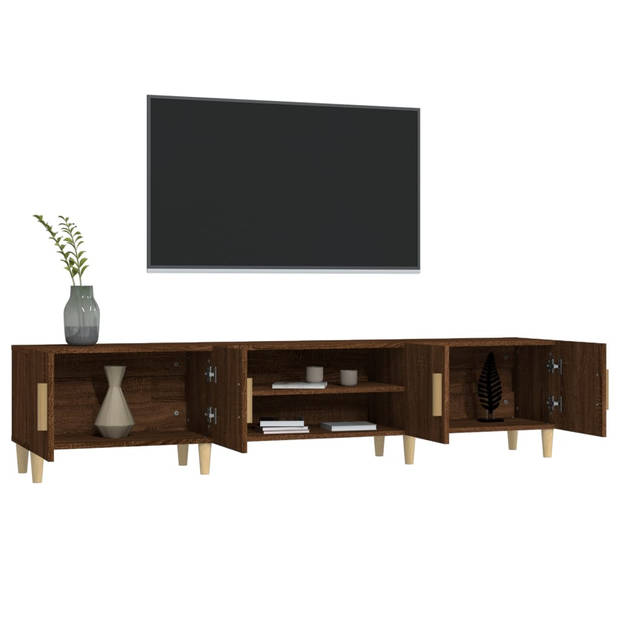 The Living Store TV-kast Vinta - 180 x 31.5 x 40 cm - Bruineiken - Duurzaam hout