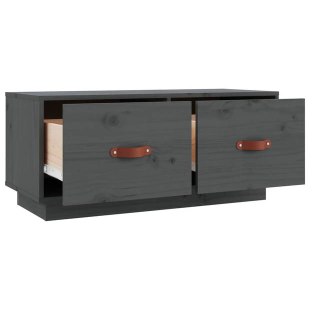 The Living Store TV-meubel Grenenhout - Grijs - 80 x 34 x 35 cm