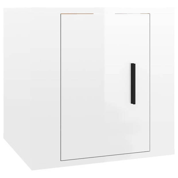 The Living Store TV-meubelset - Hoogglans wit - Wandgemonteerd - 2x 100 x 34.5 x 40 cm + 4x 40 x 34.5 x 40 cm