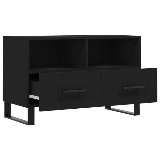 The Living Store Stevige TV-kast 80x36x50 cm - Zwart