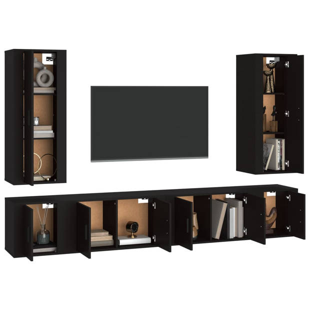 The Living Store TV-meubel set - TV-meubel (40x34.5x100cm) - TV-meubel (80x34.5x40cm) - zwart