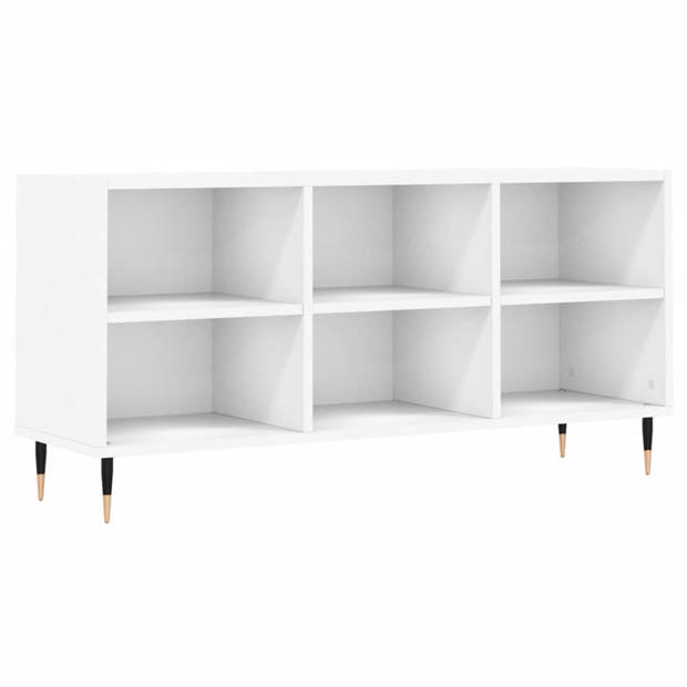 The Living Store Tv-meubel - Tv-kast 6 Vakken - Bewerkt Hout - IJzer - 103.5 x 30 x 50 cm