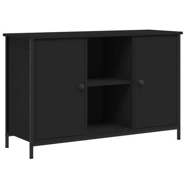 The Living Store TV-Kast - Klassiek design - 100 x 35 x 65 cm - Zwart