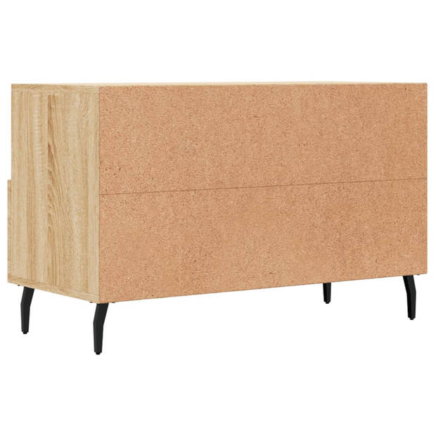 The Living Store TV-meubel - Sonoma Eiken - 80 x 36 x 50 cm - Bewerkt hout en ijzer