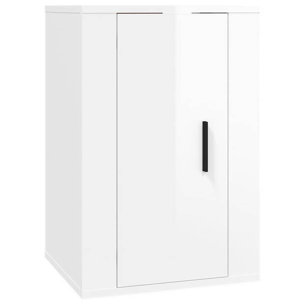 The Living Store Televisiekastenset - Klassiek - Hoogglans Wit -100x34.5x40cm - 40x34.5x60cm (3x)