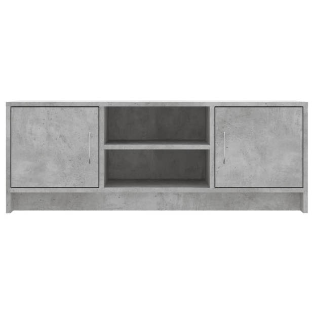 The Living Store TV-meubel - betongrijs - 102 x 30 x 37.5 cm - opbergruimte - praktische deuren